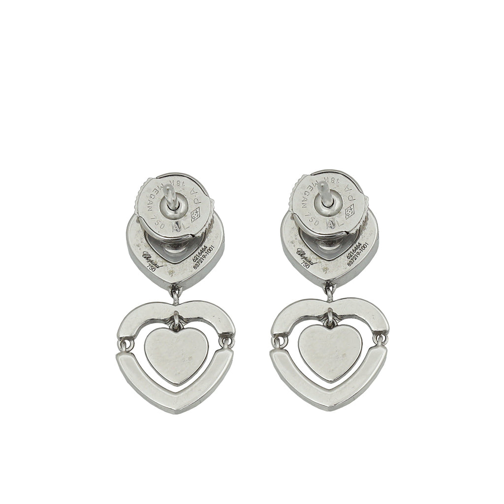 Chopard 18K White Gold Happy Diamond Heart Earrings