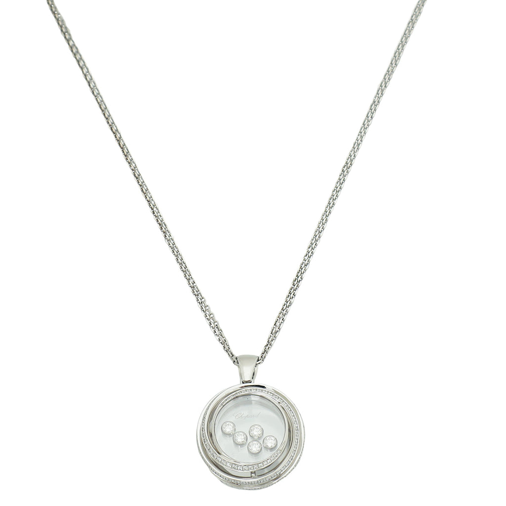 Chopard 18K White Gold Diamond Happy Emotion Large Model Necklace