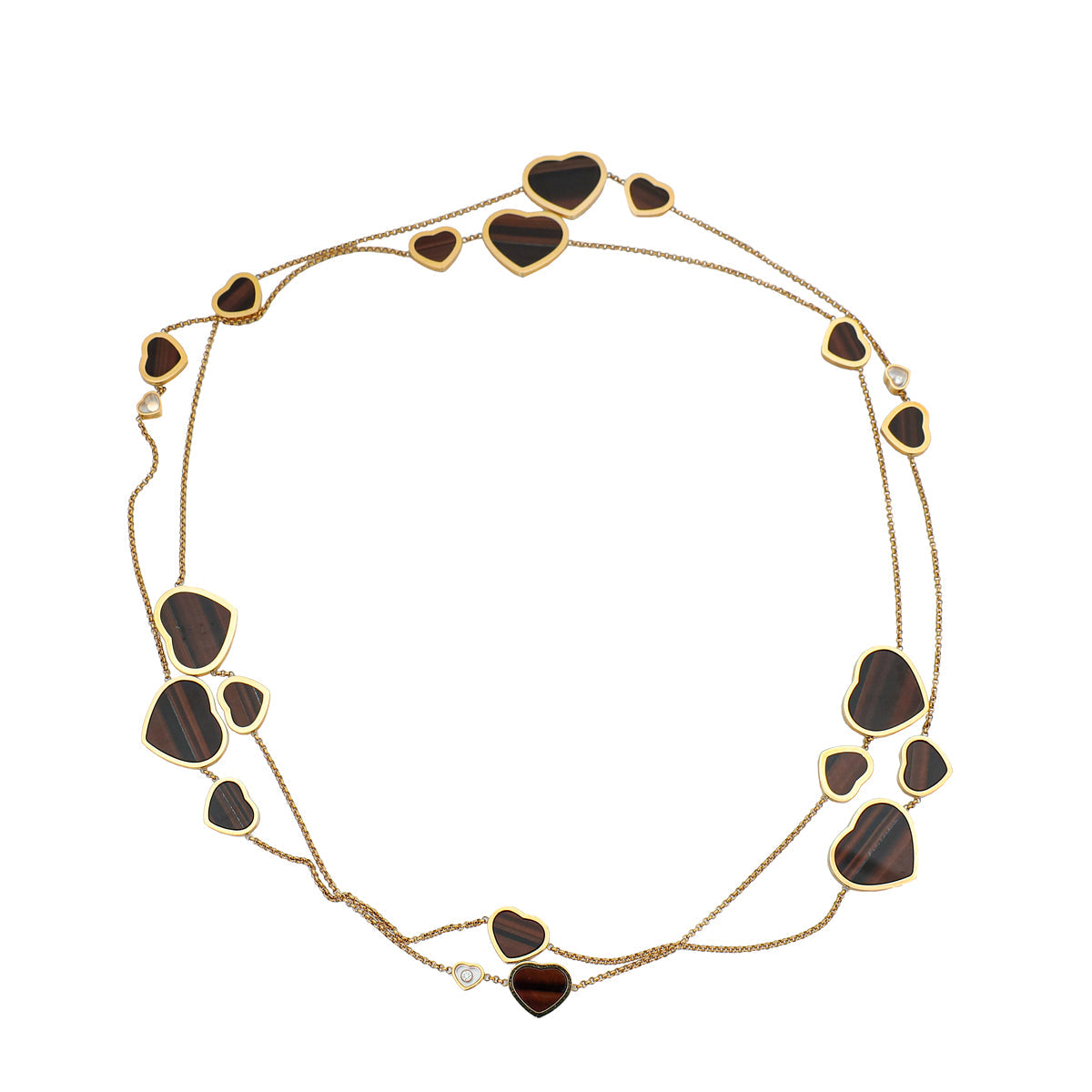 Chopard  18K Rose Gold Diamond Sautoir Happy Hearts Necklace