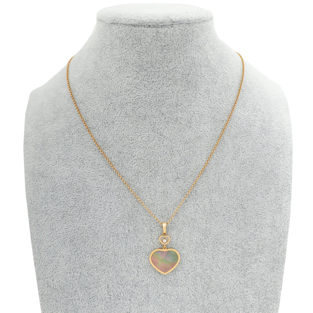 Chopard  18K Ethical Rose Gold Diamond Happy Hearts Necklace