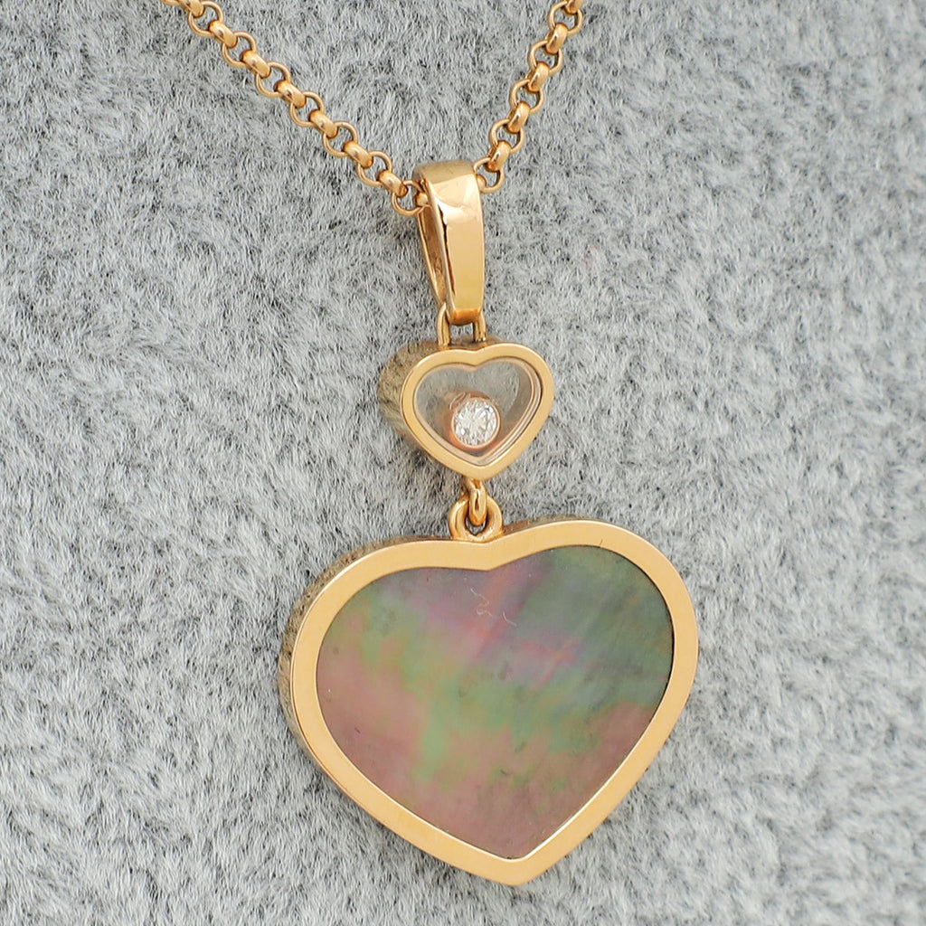 Chopard  18K Ethical Rose Gold Diamond Happy Hearts Necklace