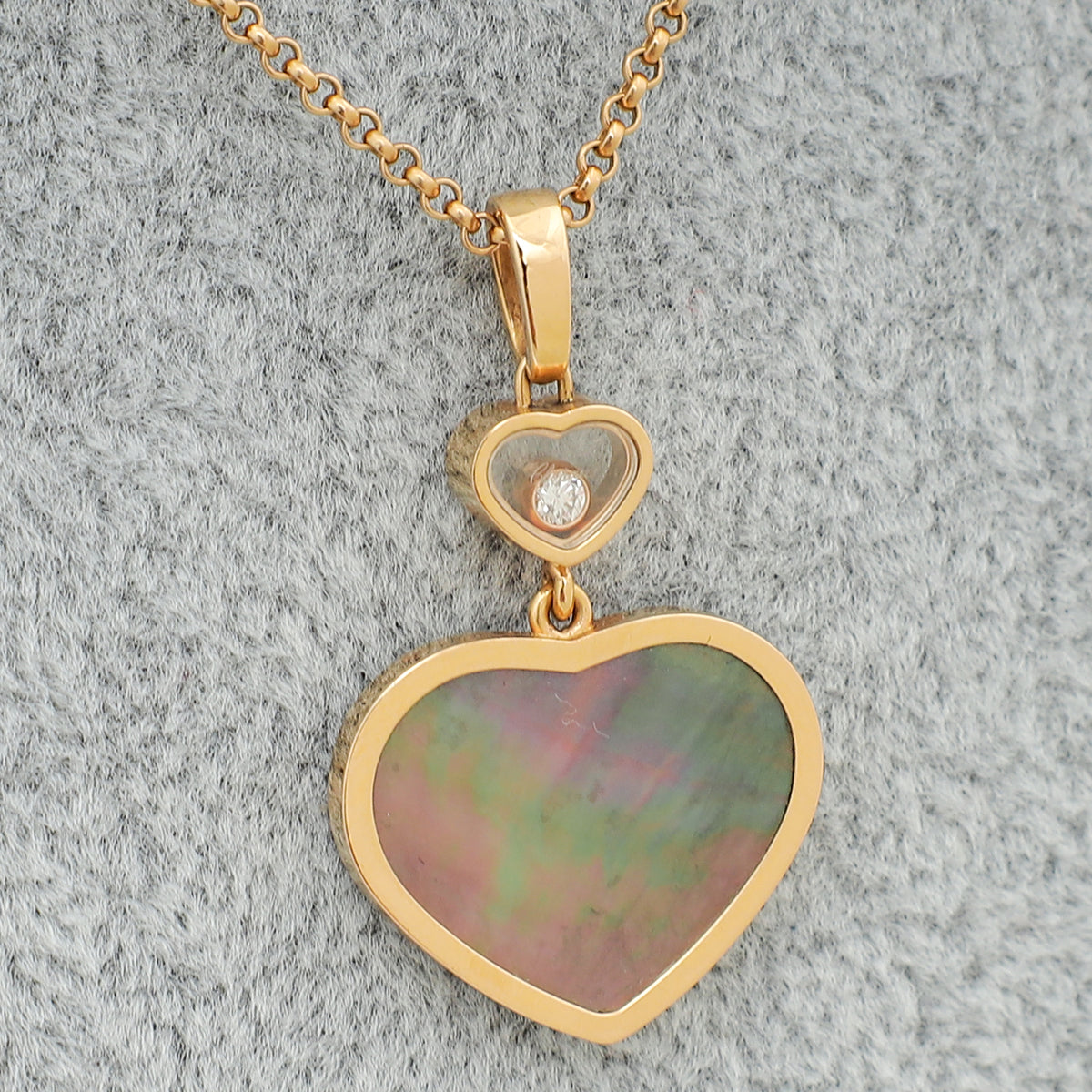 Chopard  18K Ethical Rose Gold Diamond Happy Hearts Necklace