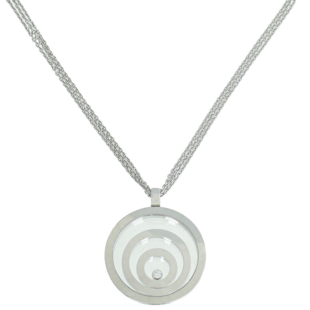 Chopard 18K White Gold Diamond Happy Spirit Pendant Necklace