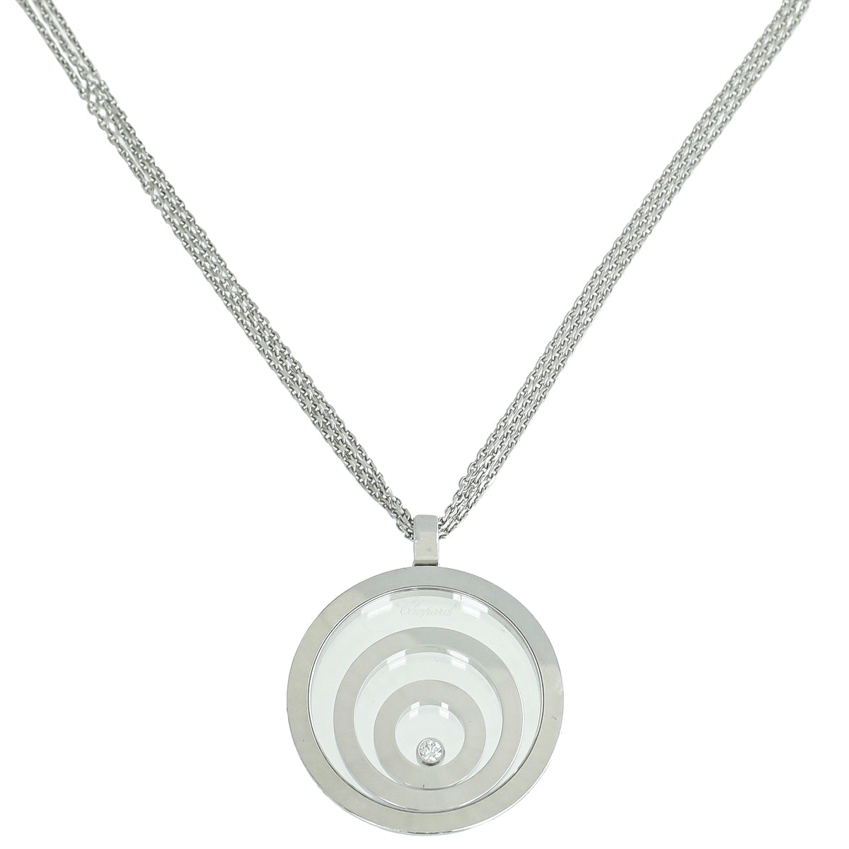 Chopard 18K White Gold Diamond Happy Spirit Pendant Necklace