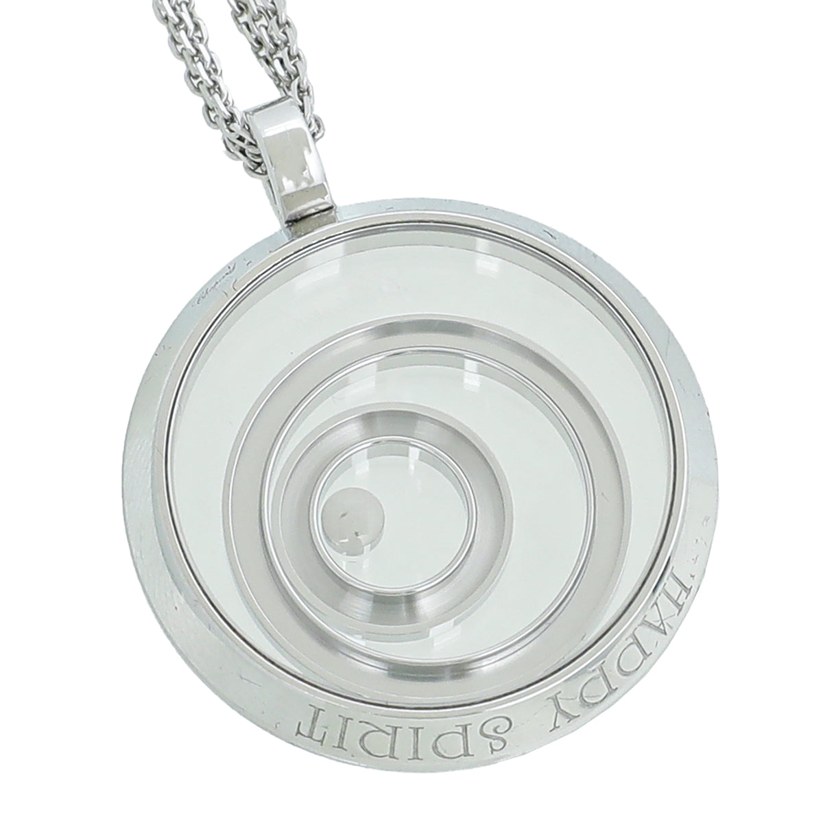 Chopard 18K White Gold Diamond Happy Spirit Pendant Necklace