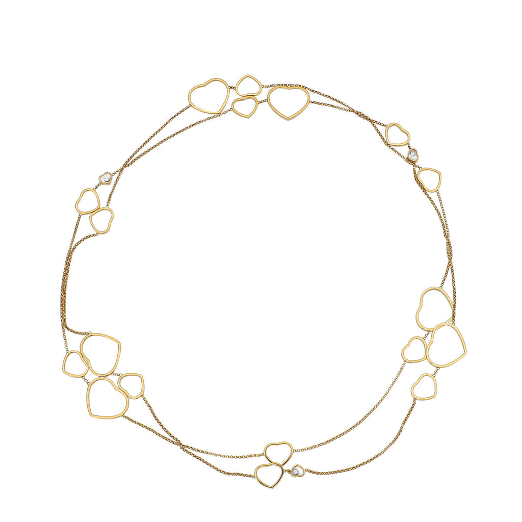 Chopard 18K Rose Gold Diamond Happy Hearts Sautoir Necklace