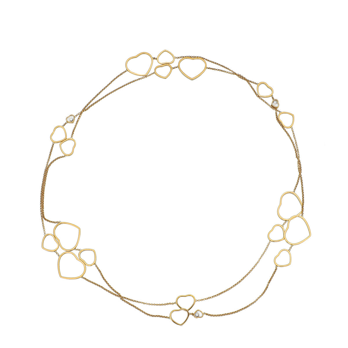 Chopard 18K Rose Gold Diamond Happy Hearts Sautoir Necklace