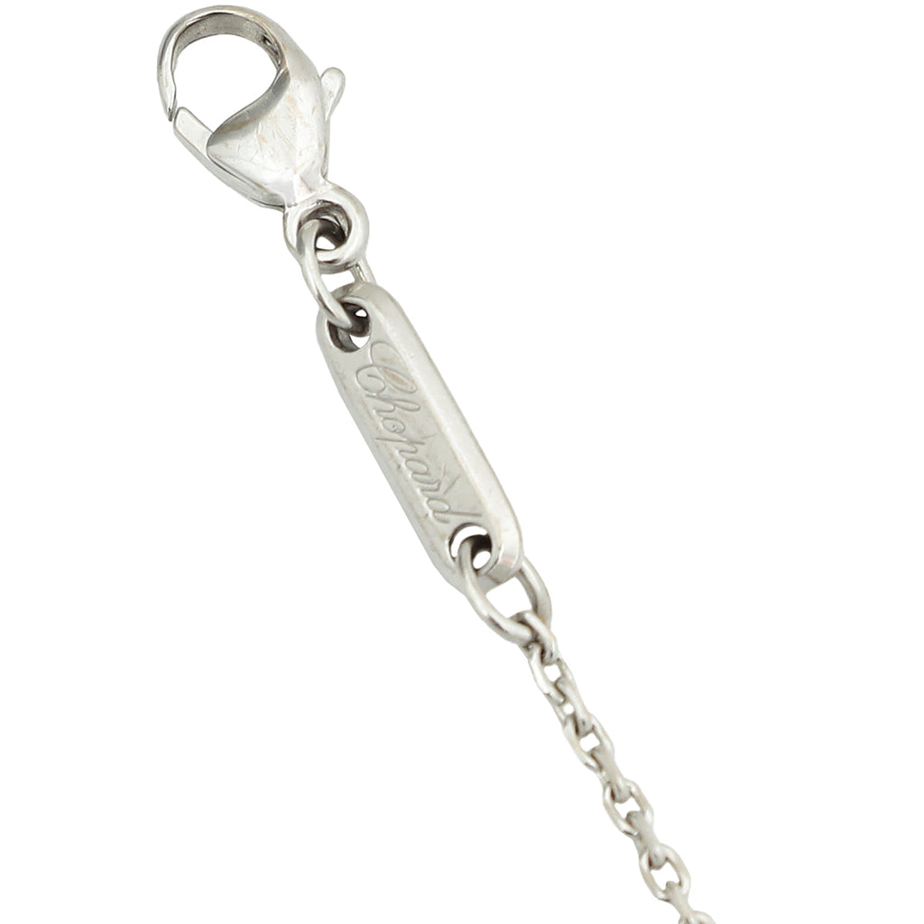 Chopard 18K White Gold Diamond Happy Hearts Necklace