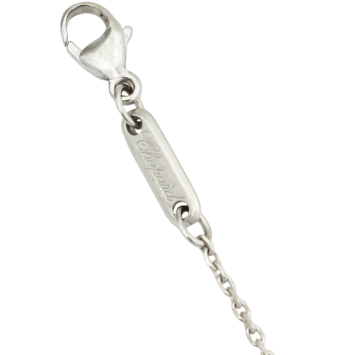 Chopard 18K White Gold Diamond Happy Hearts Necklace