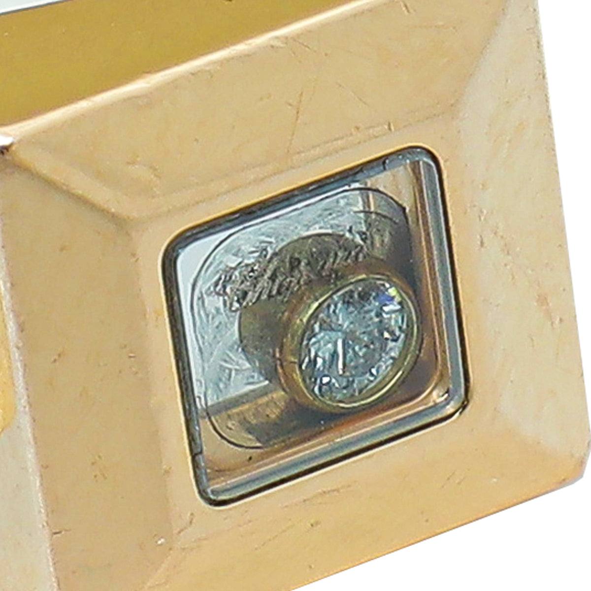 Chopard 18K Rose Gold Diamond Happy Square Ring