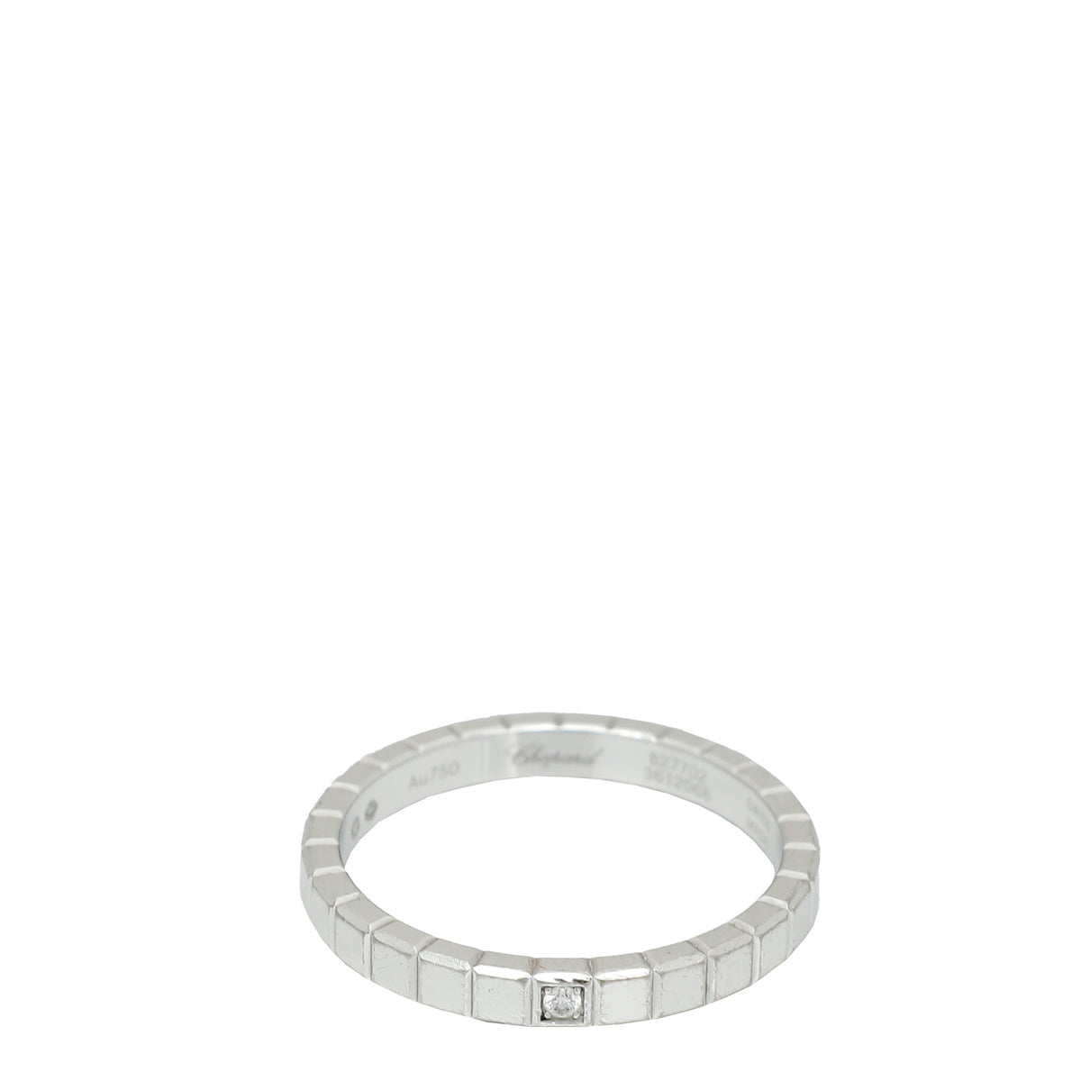 Chopard 18K White Gold 1 Diamond Ice Cube Ring 52