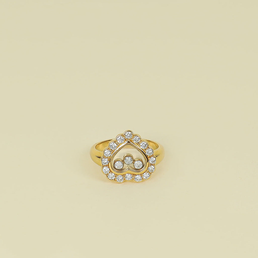 Chopard 18K Yellow Gold Happy Diamonds Ring 49