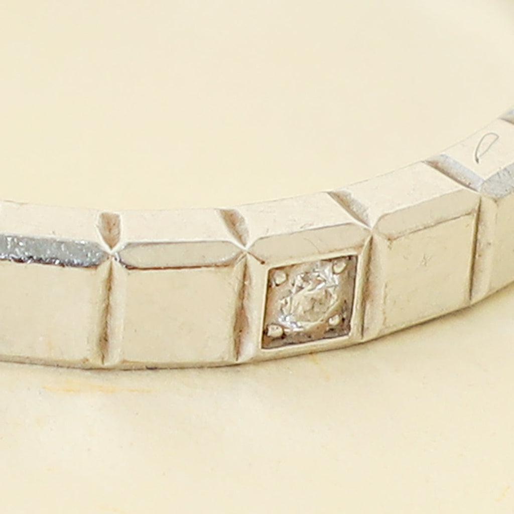 Chopard 18K White Gold Ice Cube 1 Diamond Ring 52