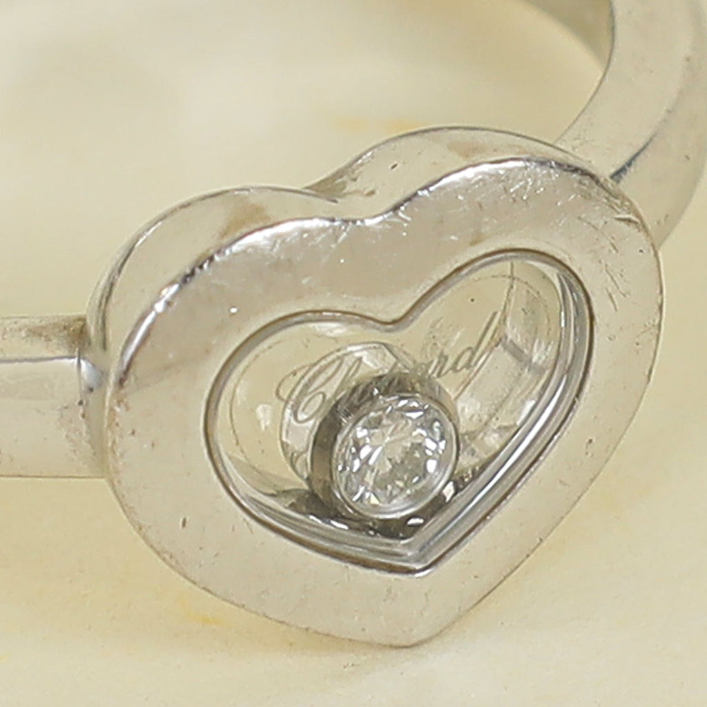 Chopard 18K White Gold Happy Diamond Heart Ring 52
