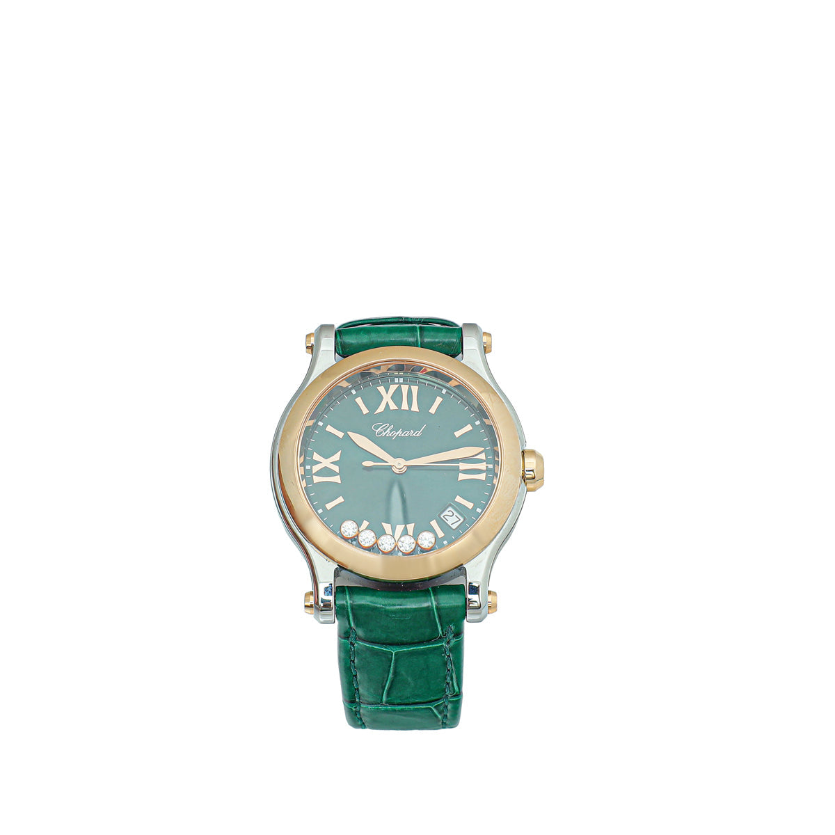 Chopard Rose Gold/ST.ST Happy Sports w/5 Floating Diamonds Quartz Watch