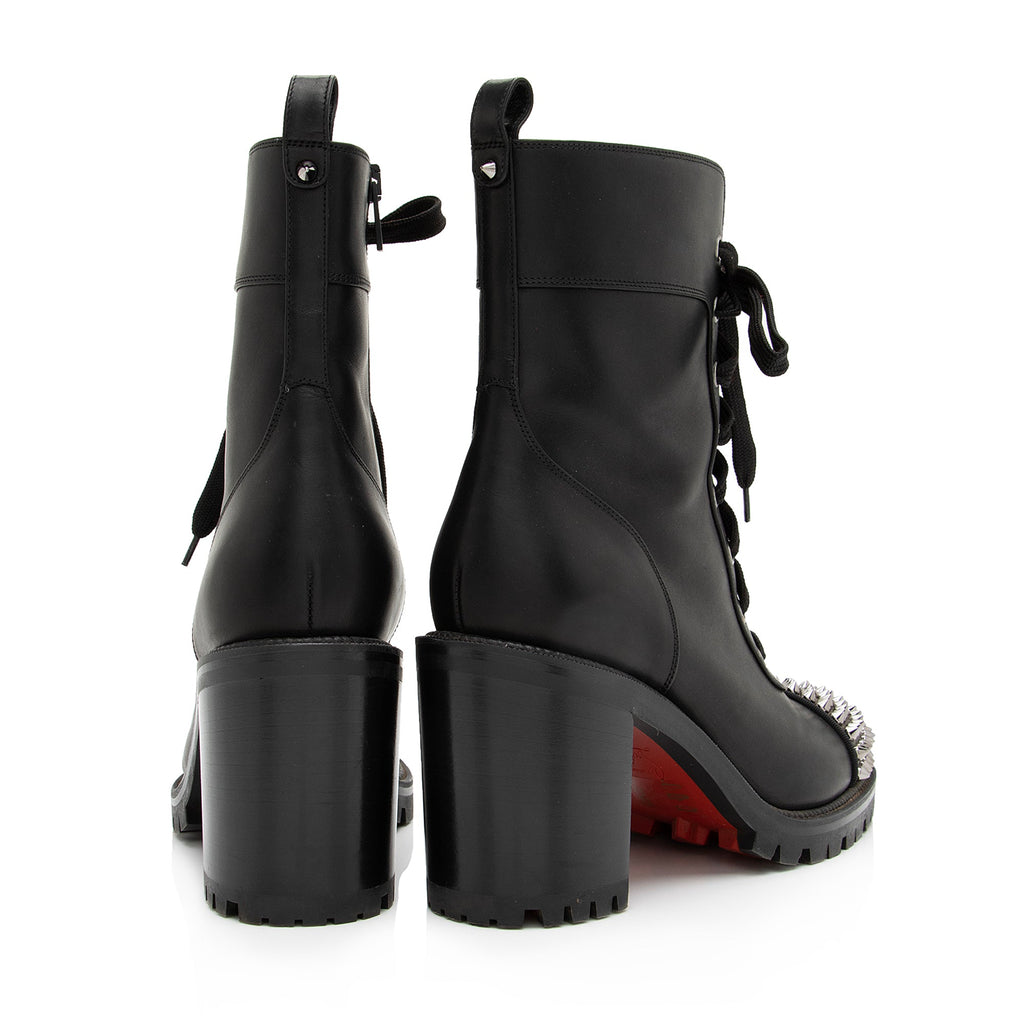 Christain Louboutin Calfskin TS Croc Spiked Ankle Boots - Size 9 / 39 (SHF-23127)