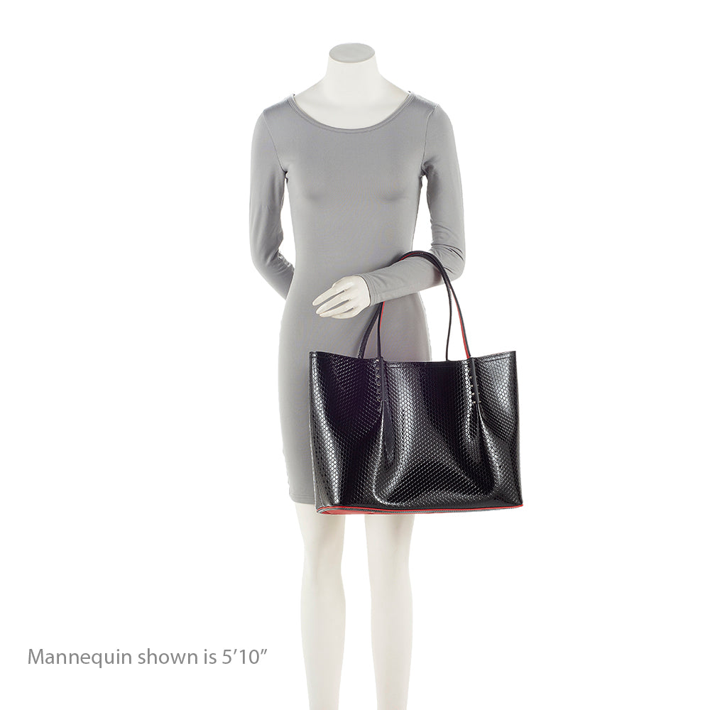 Christian Louboutin Perfprated Patent Leather Cabarock Large Tote (SHF-21343)