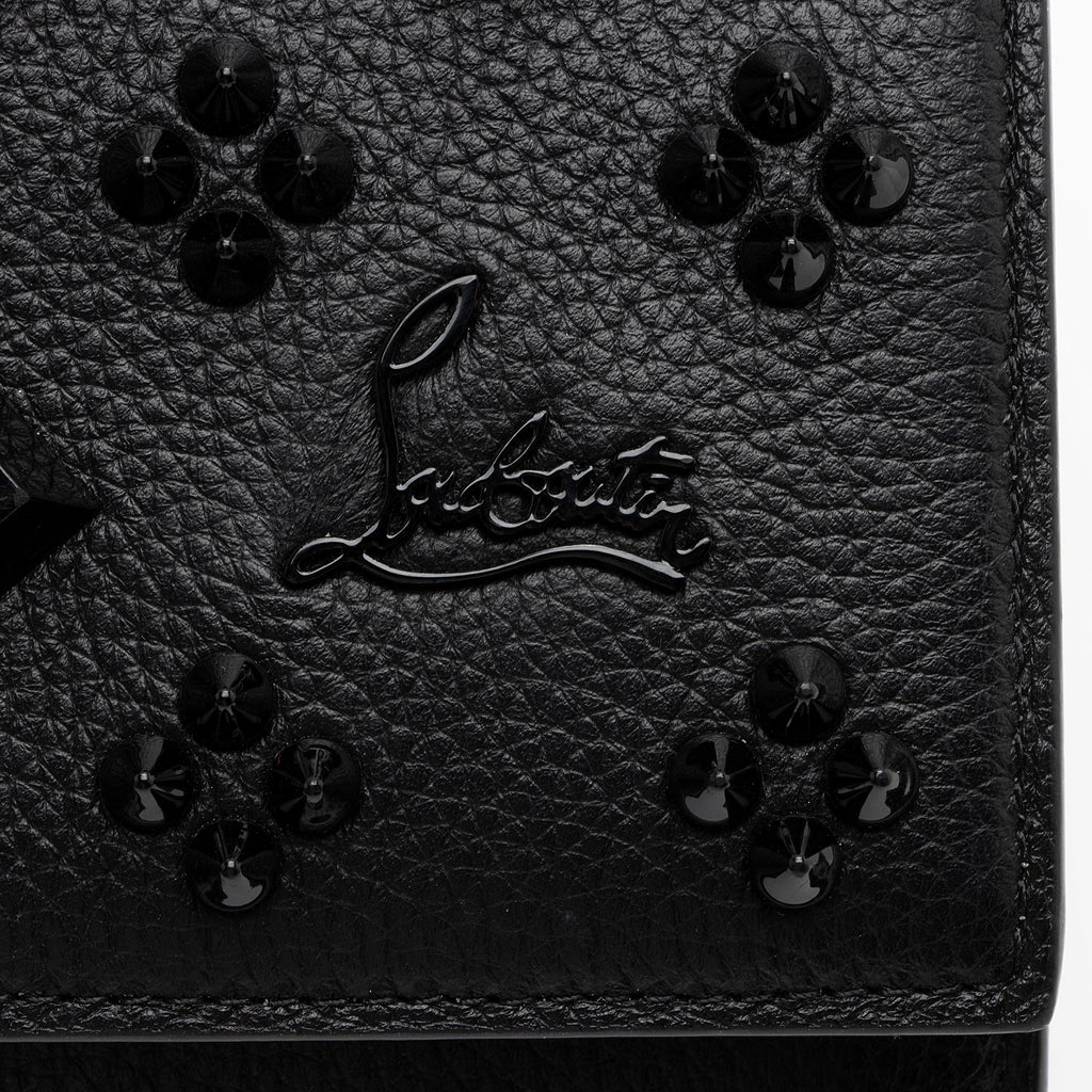 Christian Louboutin Calfskin Loubinthesky Spikes Paloma Clutch (SHF-23795)