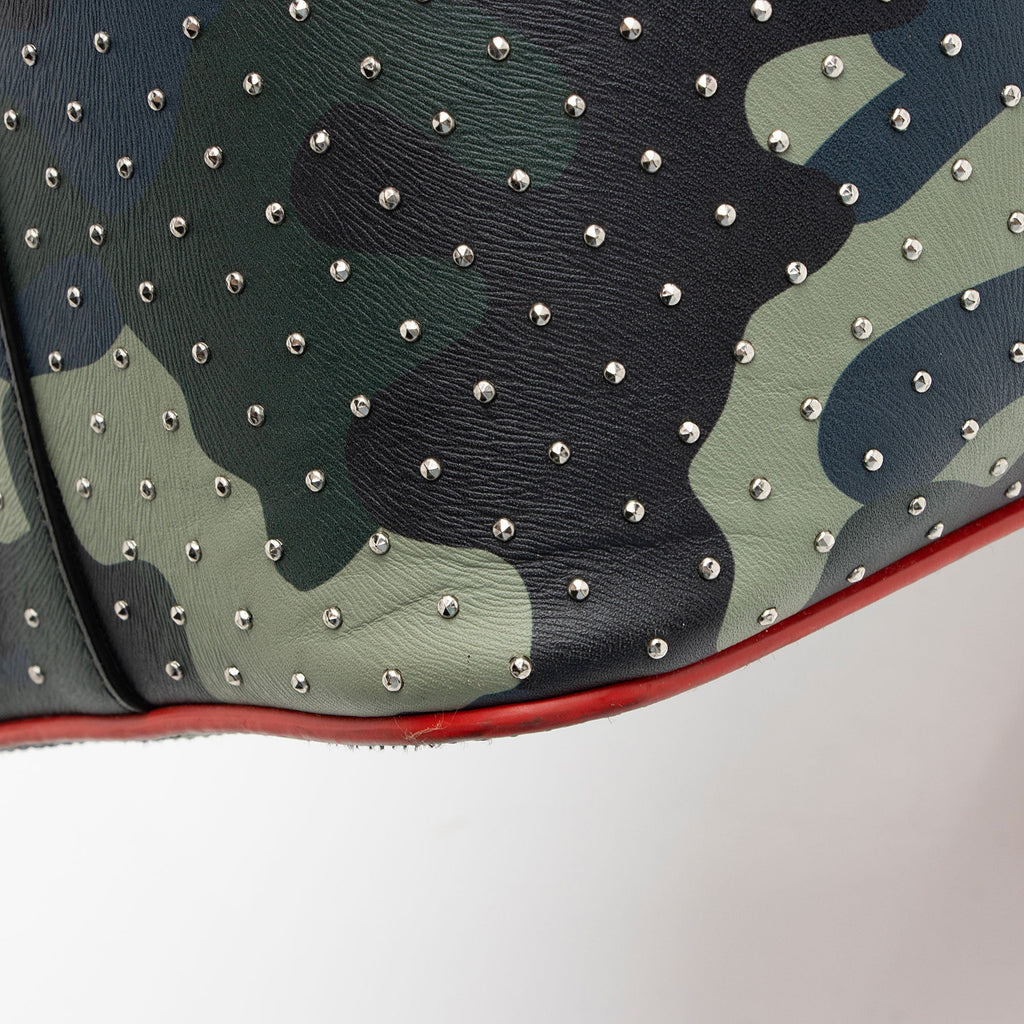 Christian Louboutin Leather Camo Studded Cabarock Large Tote
