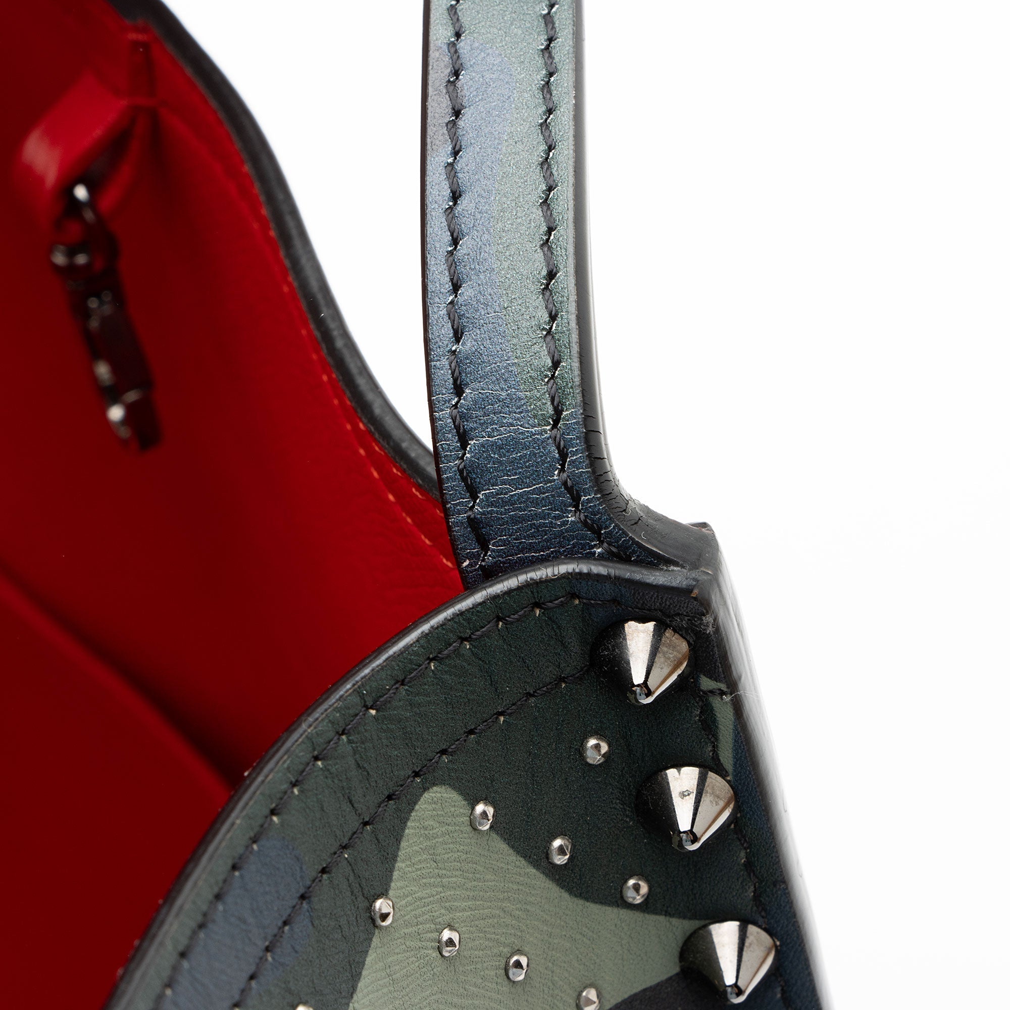 Christian Louboutin Leather Camo Studded Cabarock Large Tote