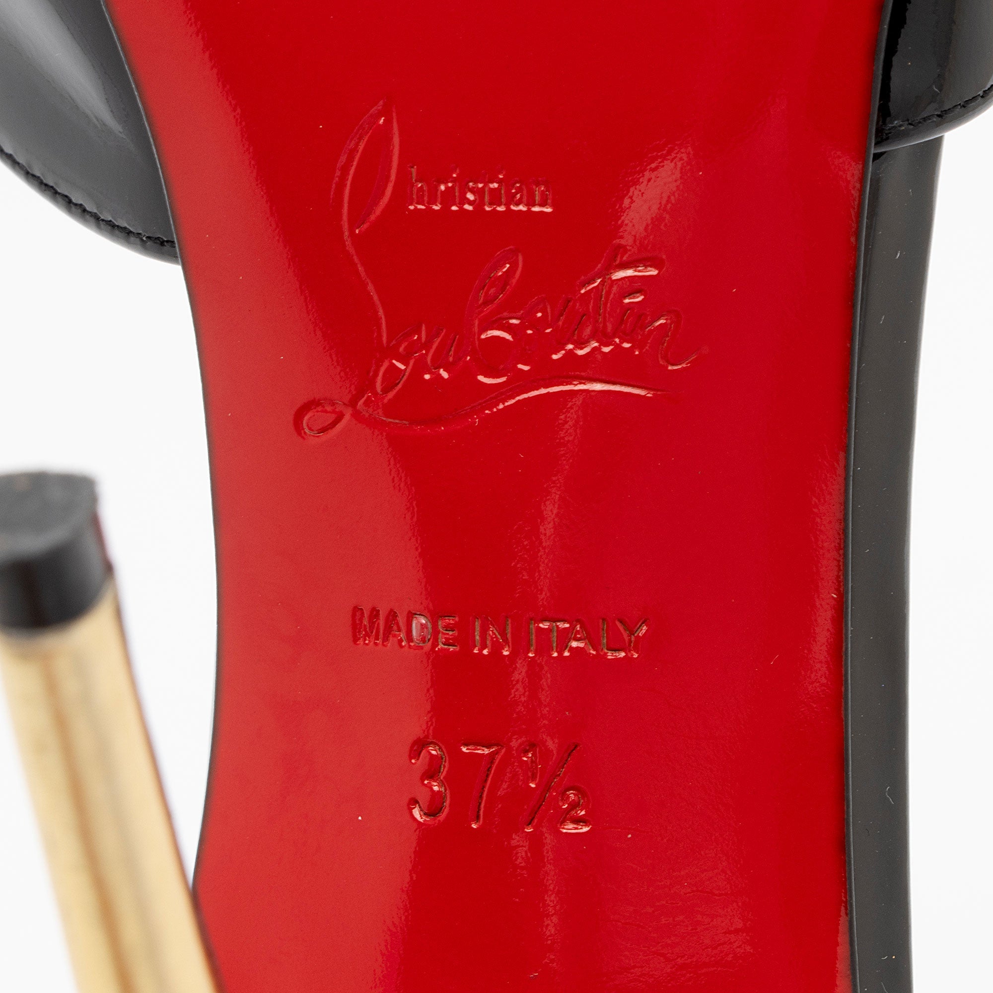 Christian Louboutin Patent Leather Spiked Pina Peep Toe Pumps - Size 7.5 / 37.5 (SHF-zYVRlN)