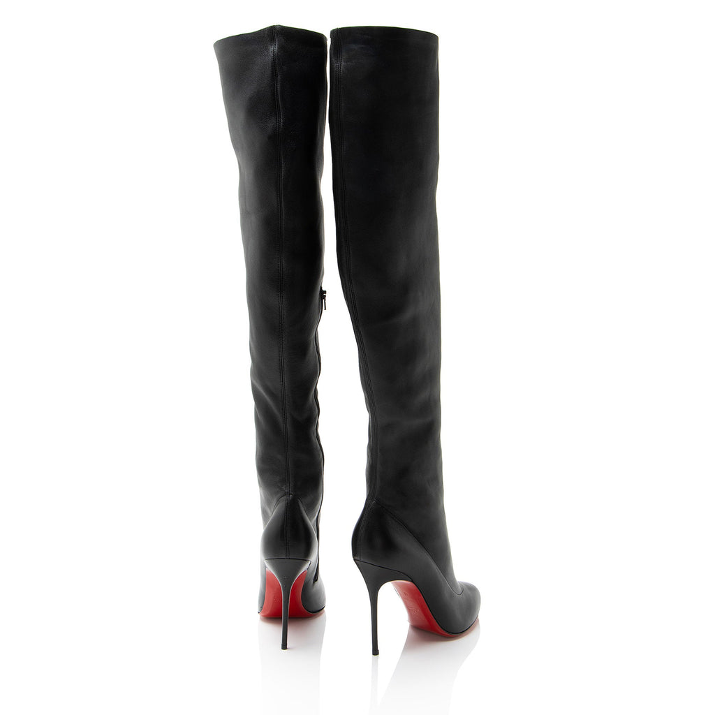 Christian Louboutin Leather Sempre Monica Over the Knee Boots - Size 10 / 40
