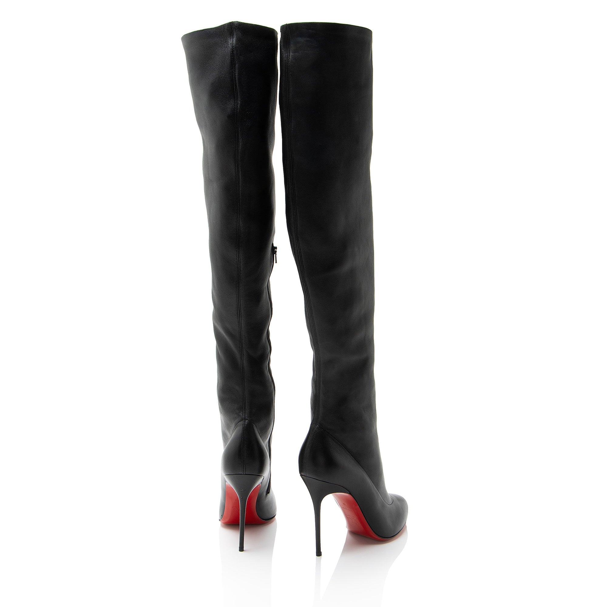 Christian Louboutin Leather Sempre Monica Over the Knee Boots - Size 10 / 40