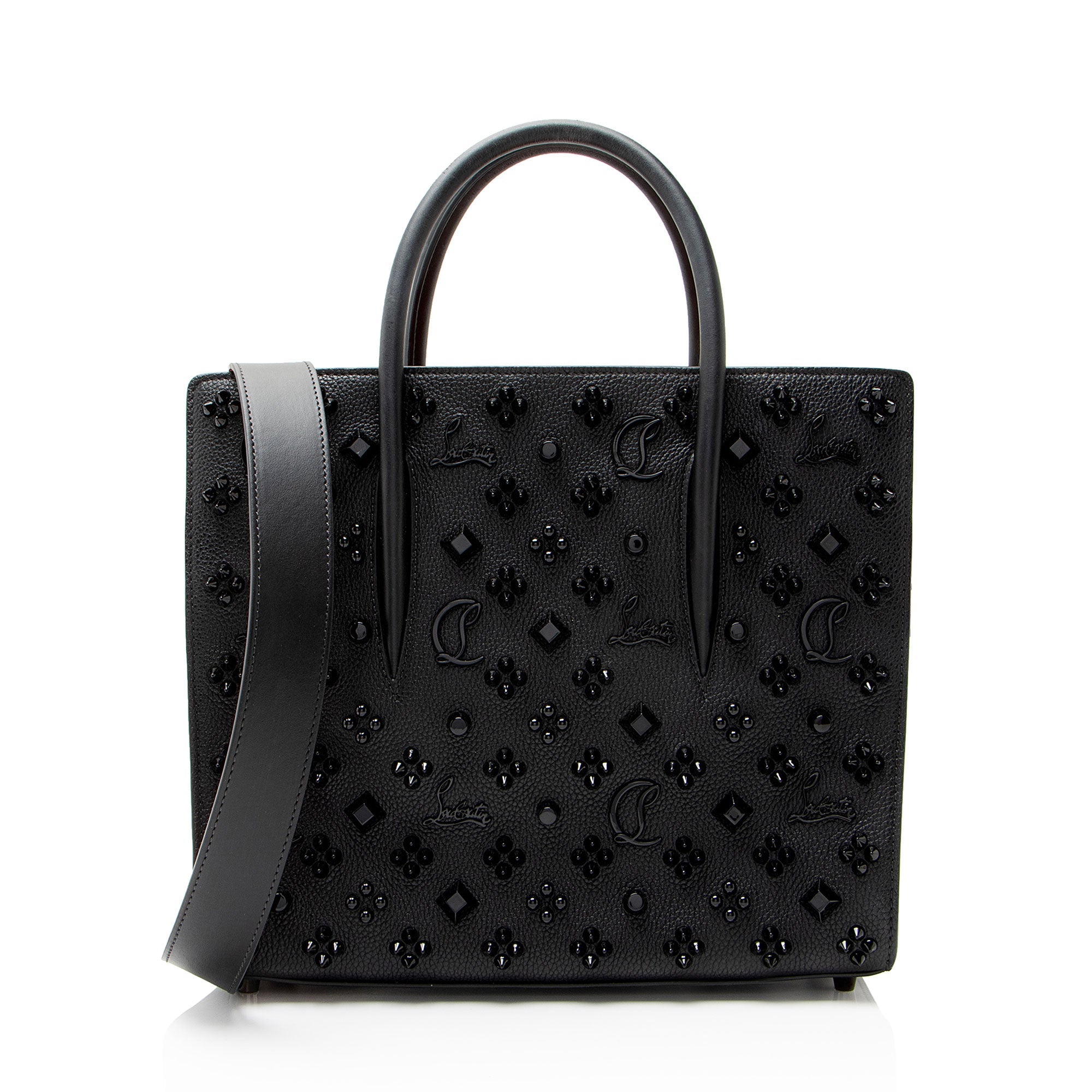 Christian Louboutin Leather Spiked Loubinthesky Paloma Medium Tote