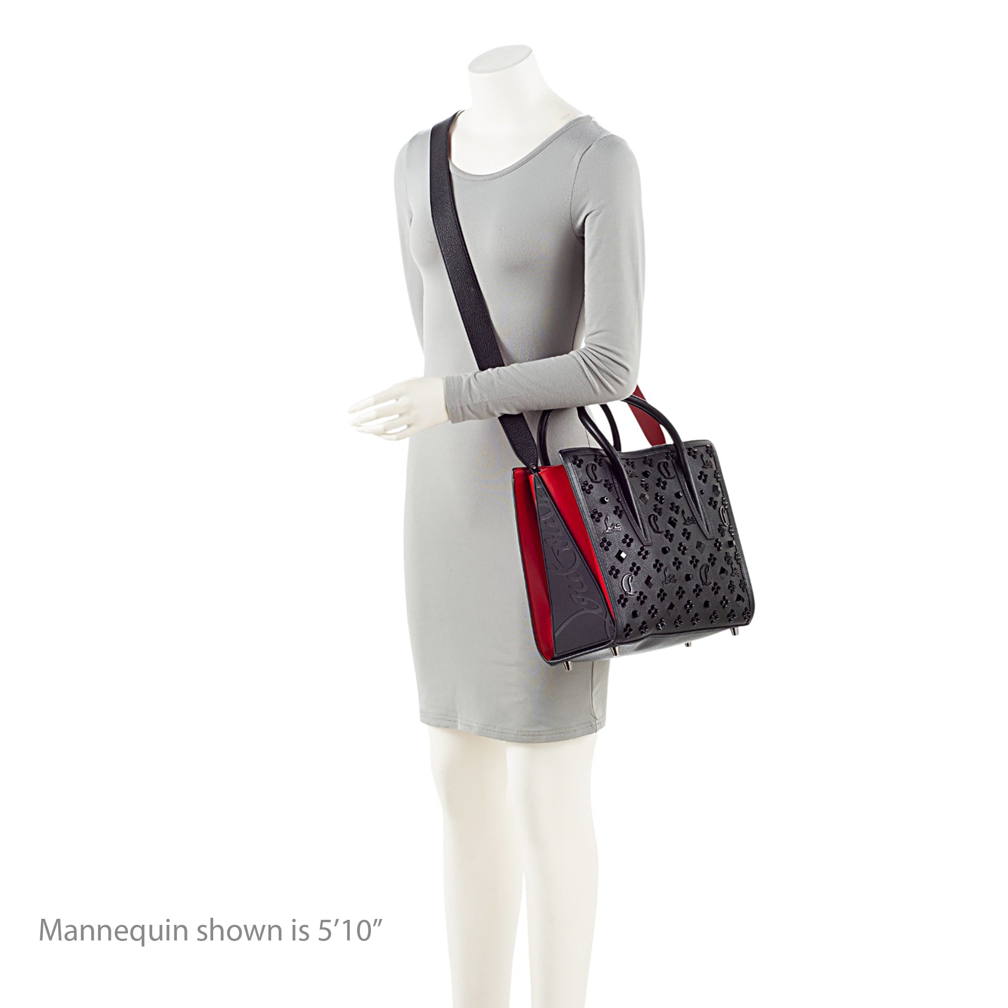Christian Louboutin Leather Spiked Loubinthesky Paloma Medium Tote