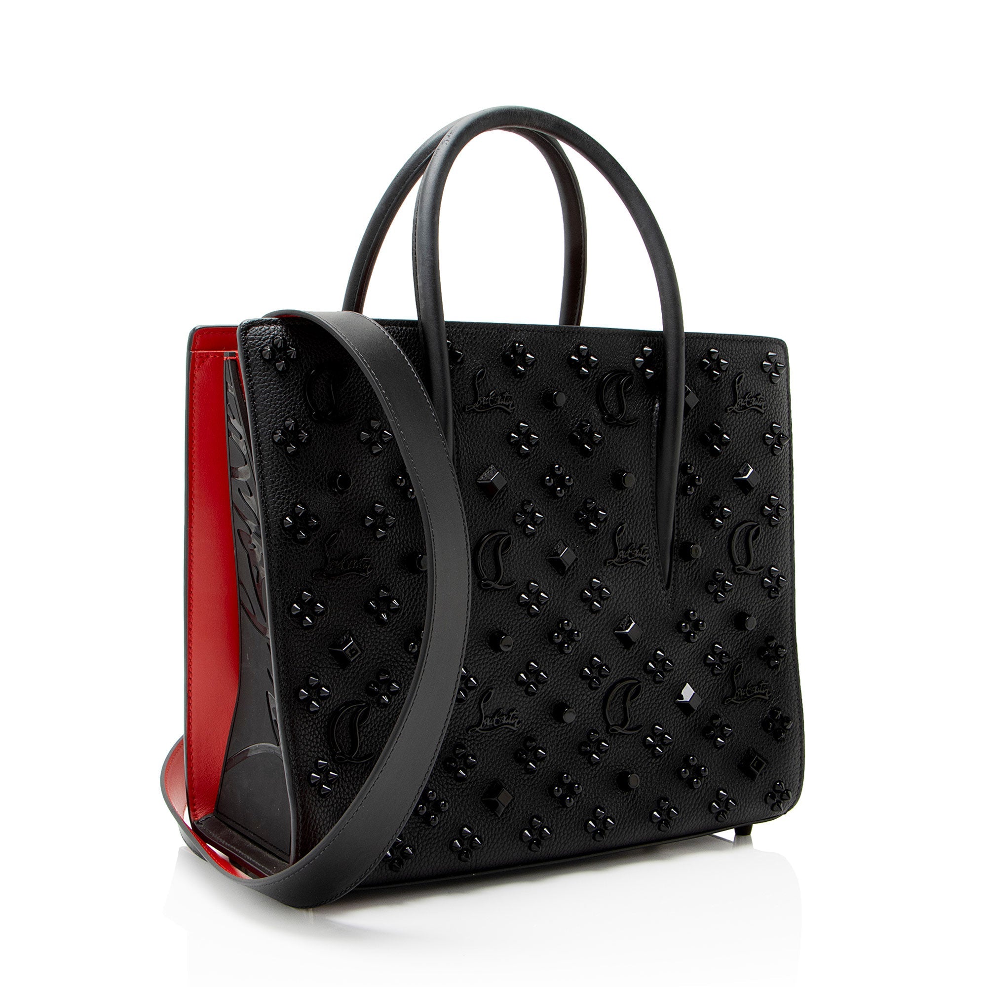 Christian Louboutin Leather Spiked Loubinthesky Paloma Medium Tote