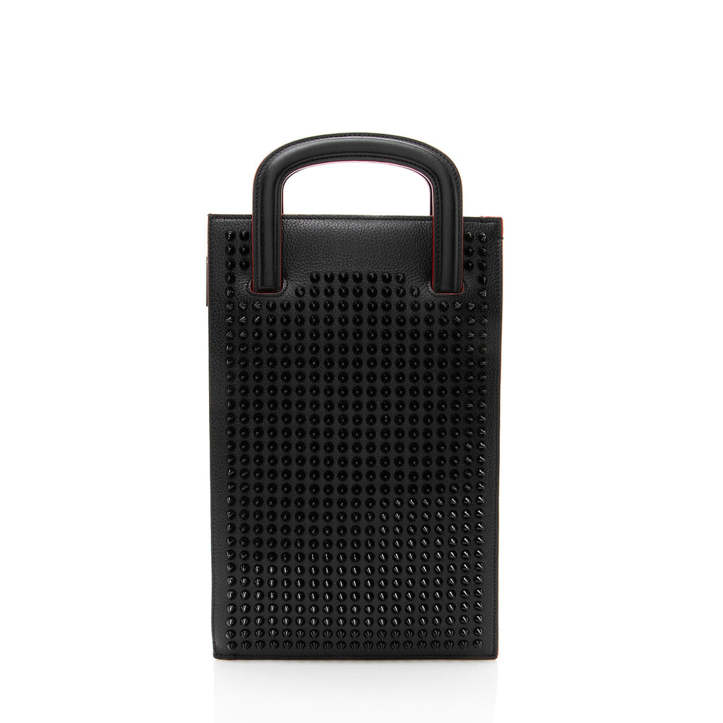 Christian Louboutin Leather Spiked Trictrac Portfolio Top Handle