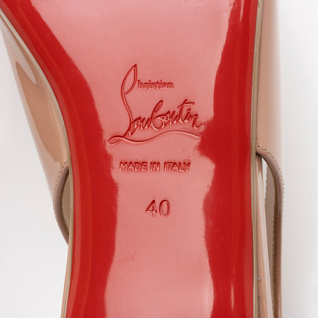 Christian Louboutin Patent Leather Hot Chickita Slingback Flats - Size 10 / 40