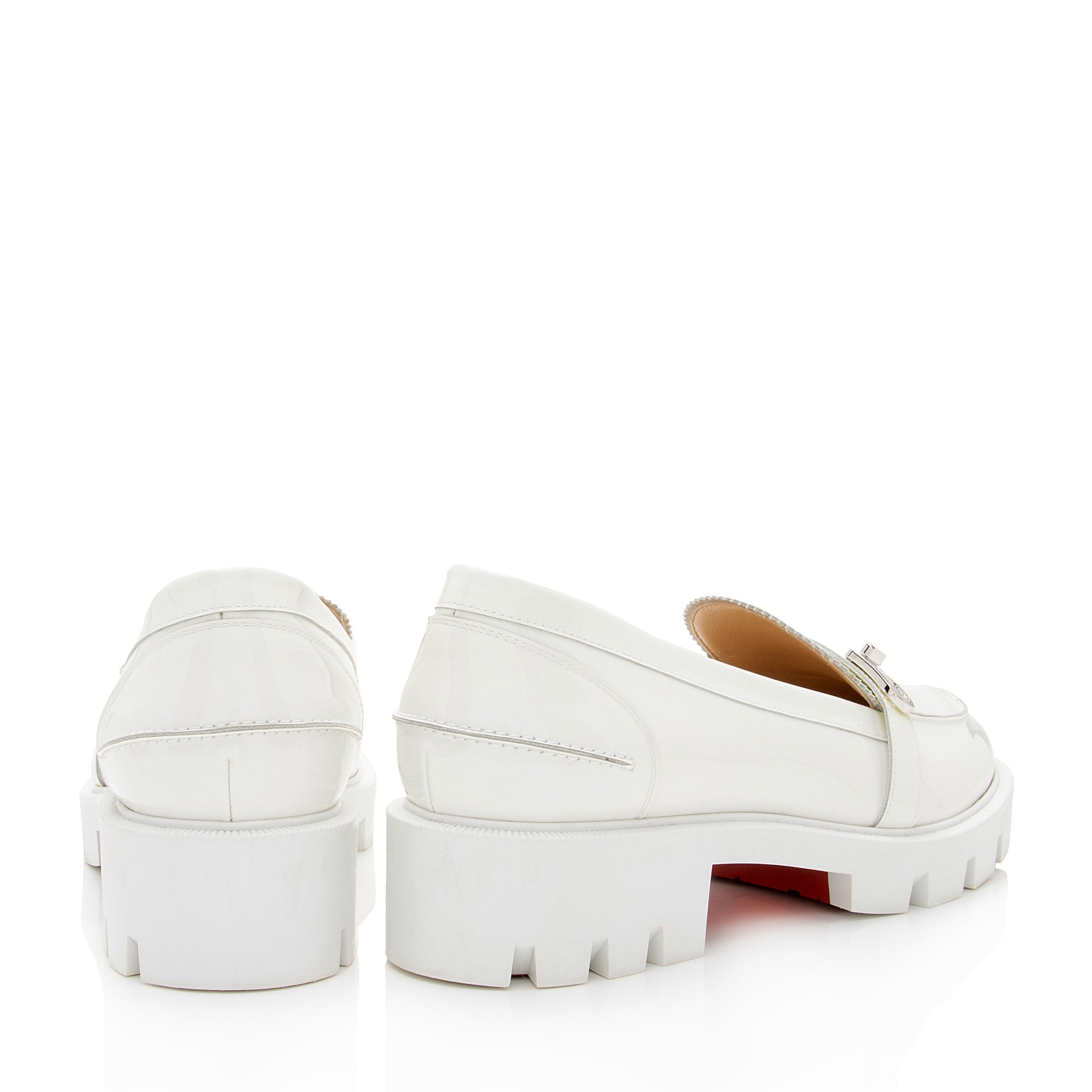 Christian Louboutin Patent Leather Lock Woody Loafers - Size 9.5 / 39.5 (SHF-euMByt)