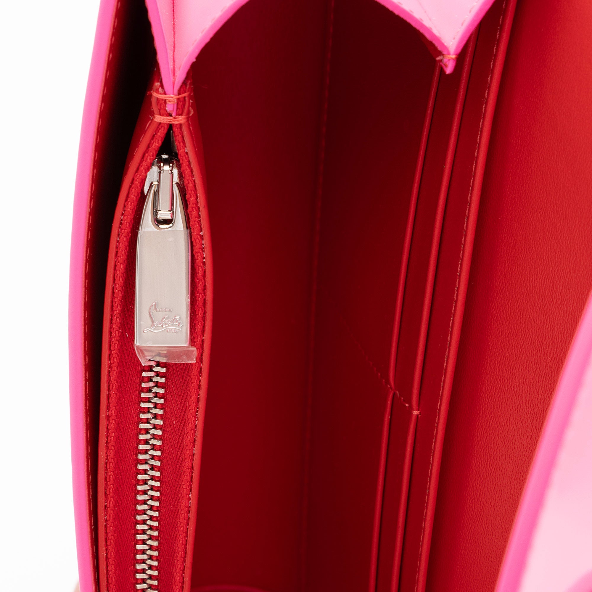 Christian Louboutin Patent Leather Loubi154 Chain Wallet