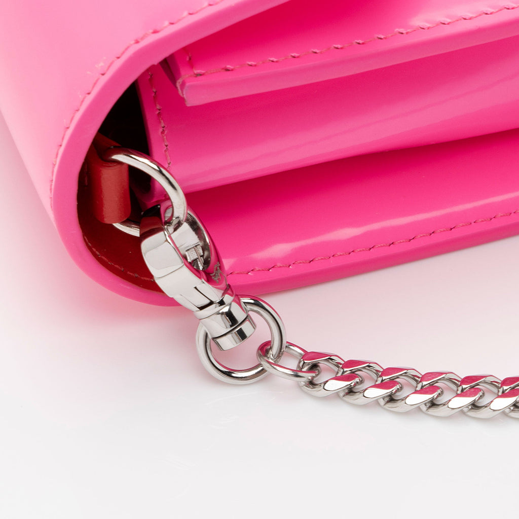 Christian Louboutin Patent Leather Loubi154 Chain Wallet