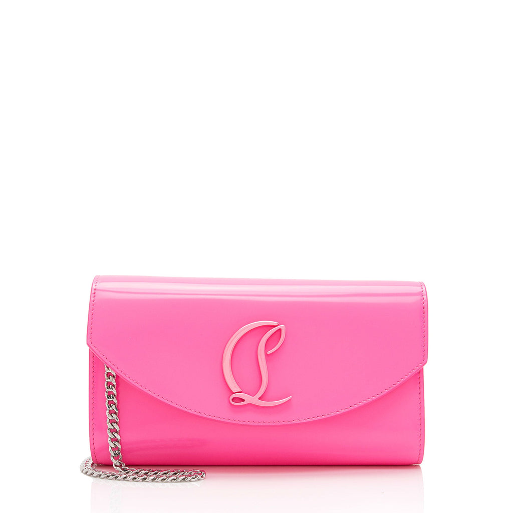 Christian Louboutin Patent Leather Loubi154 Chain Wallet