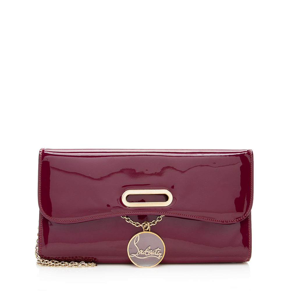 Christian Louboutin Patent Leather Riviera Clutch (SHF-19864)