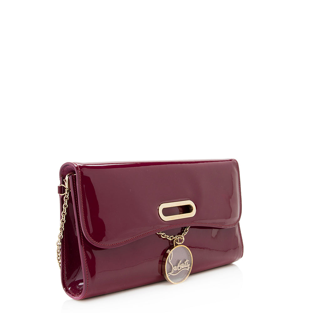 Christian Louboutin Patent Leather Riviera Clutch (SHF-19864)