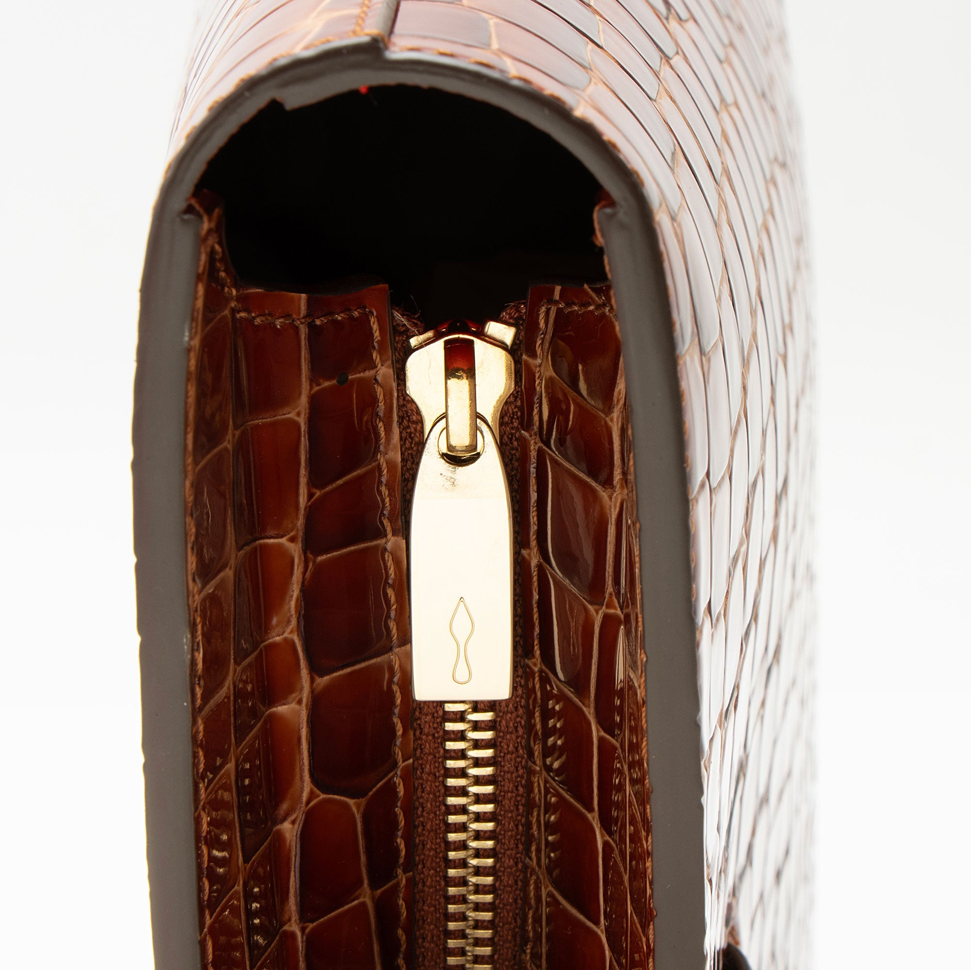 Christian Louboutin Shiny Croc Embossed Leather Cabata N/S Tote