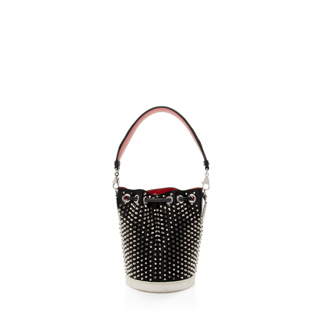 Christian Louboutin Leather Spiked Marie Jane Bucket Bag