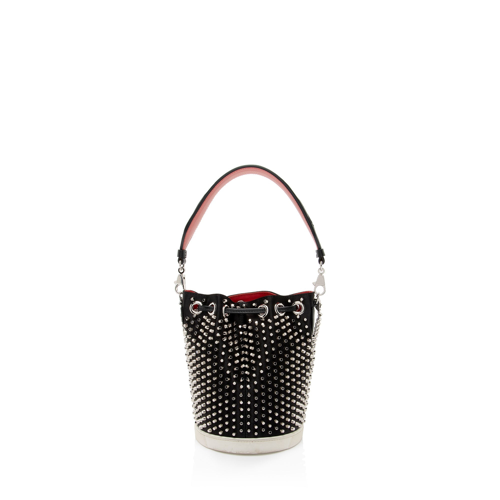 Christian Louboutin Leather Spiked Marie Jane Bucket Bag