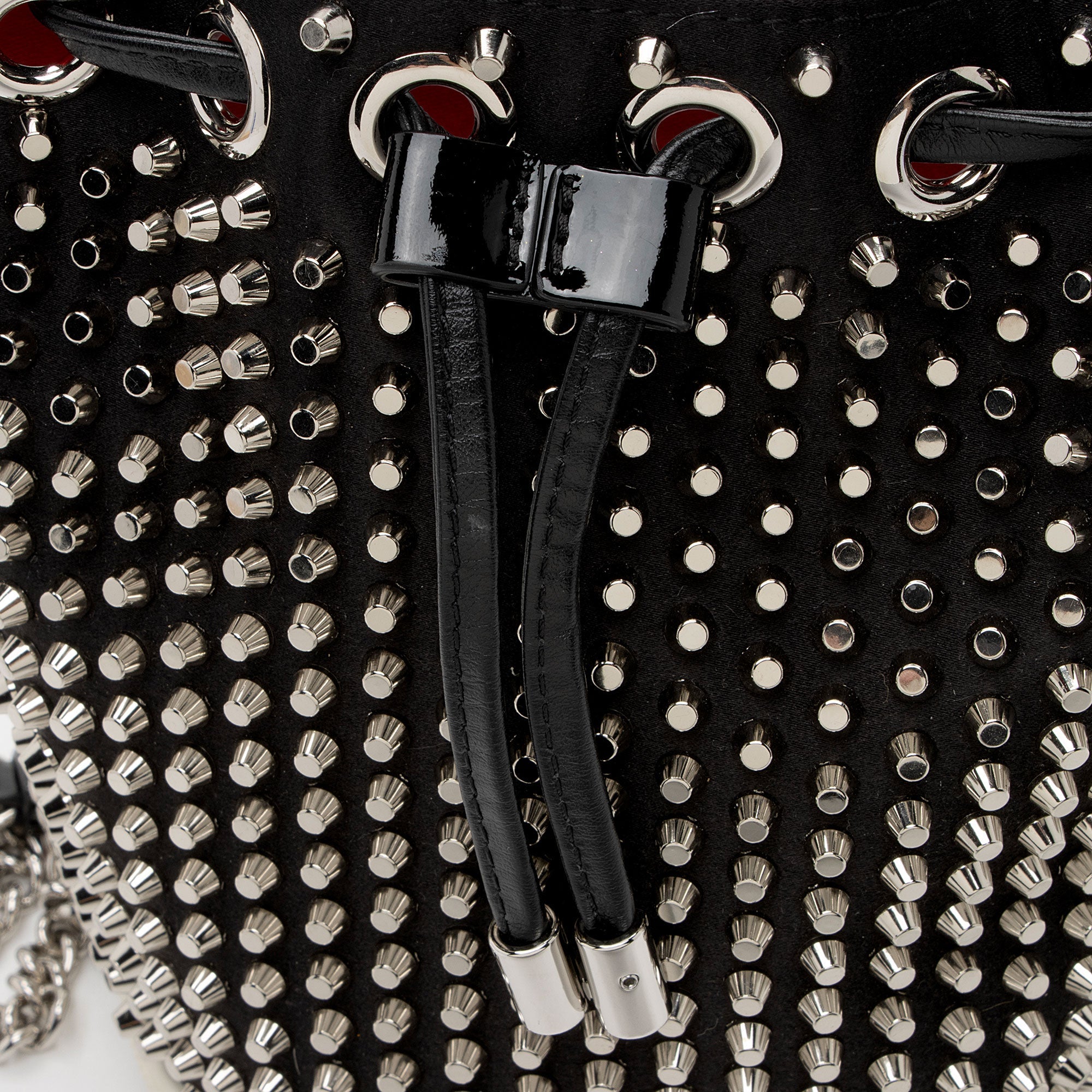 Christian Louboutin Leather Spiked Marie Jane Bucket Bag