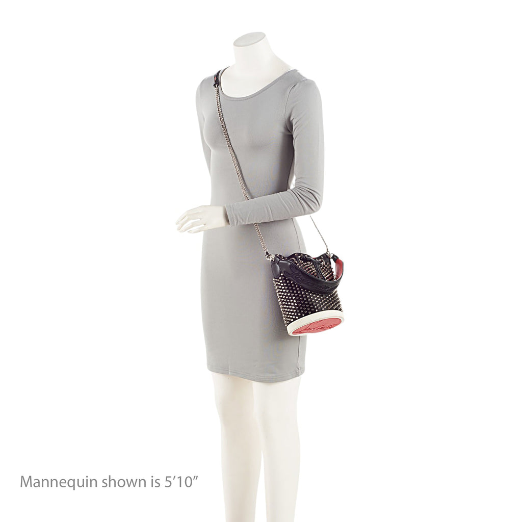 Christian Louboutin Leather Spiked Marie Jane Bucket Bag