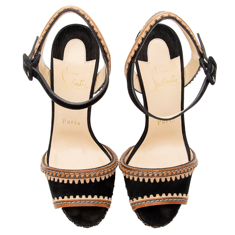 Christian Louboutin Suede Trepi Prive Pumps - Size 7 / 37 (SHF-18759)