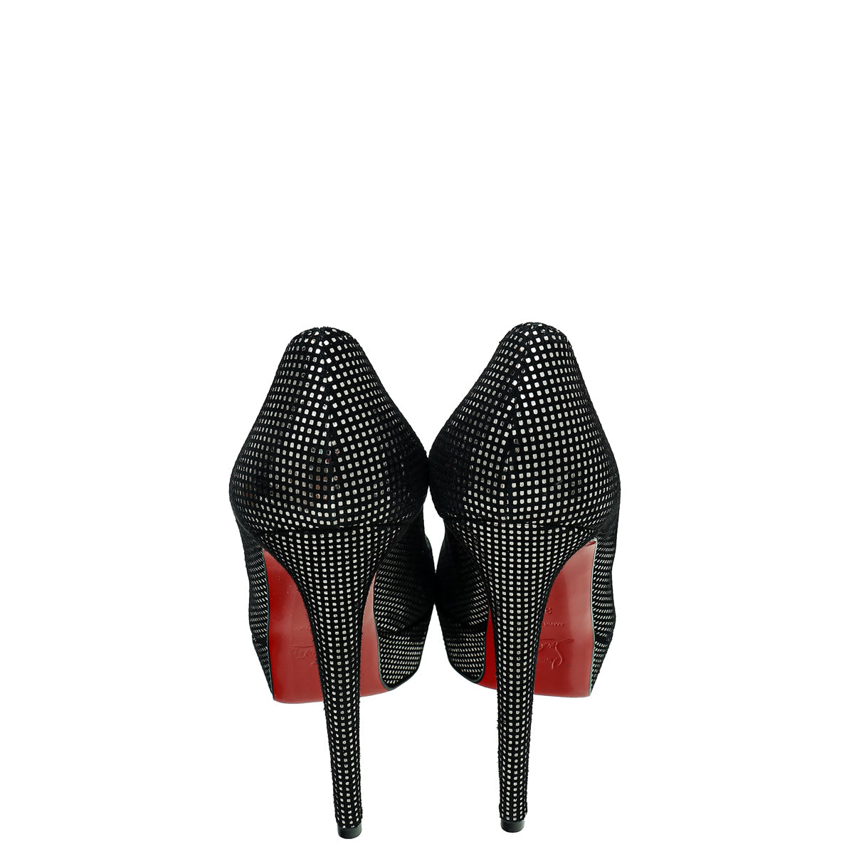 Christian Louboutin Black Suede Lady Peep Pumps 37.5