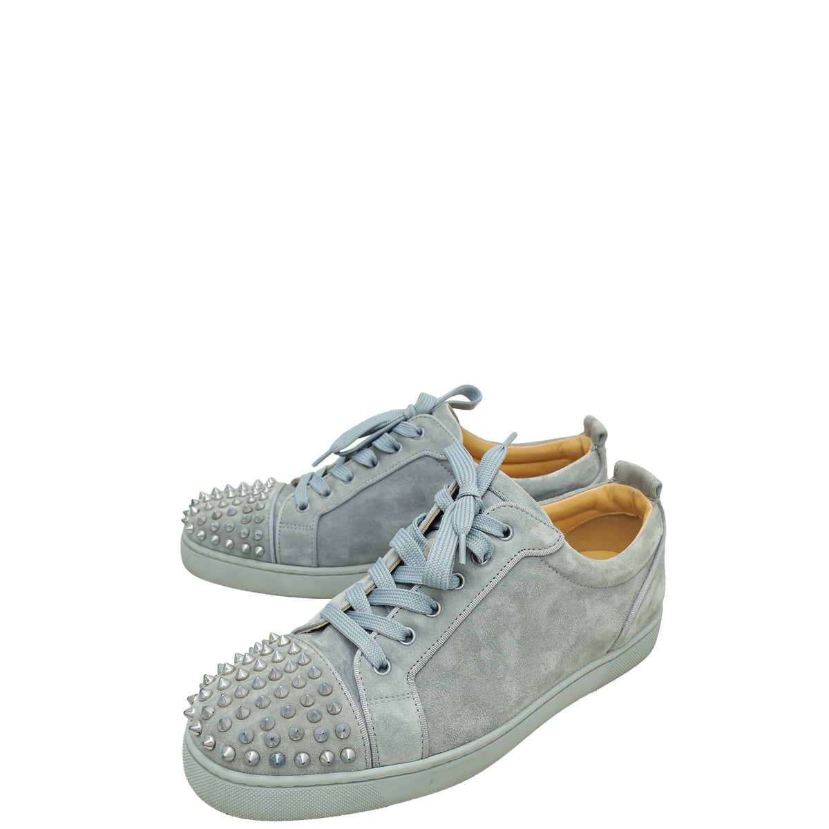 Christian Louboutin Gray Louis Junior Spike Sneakers 42.5