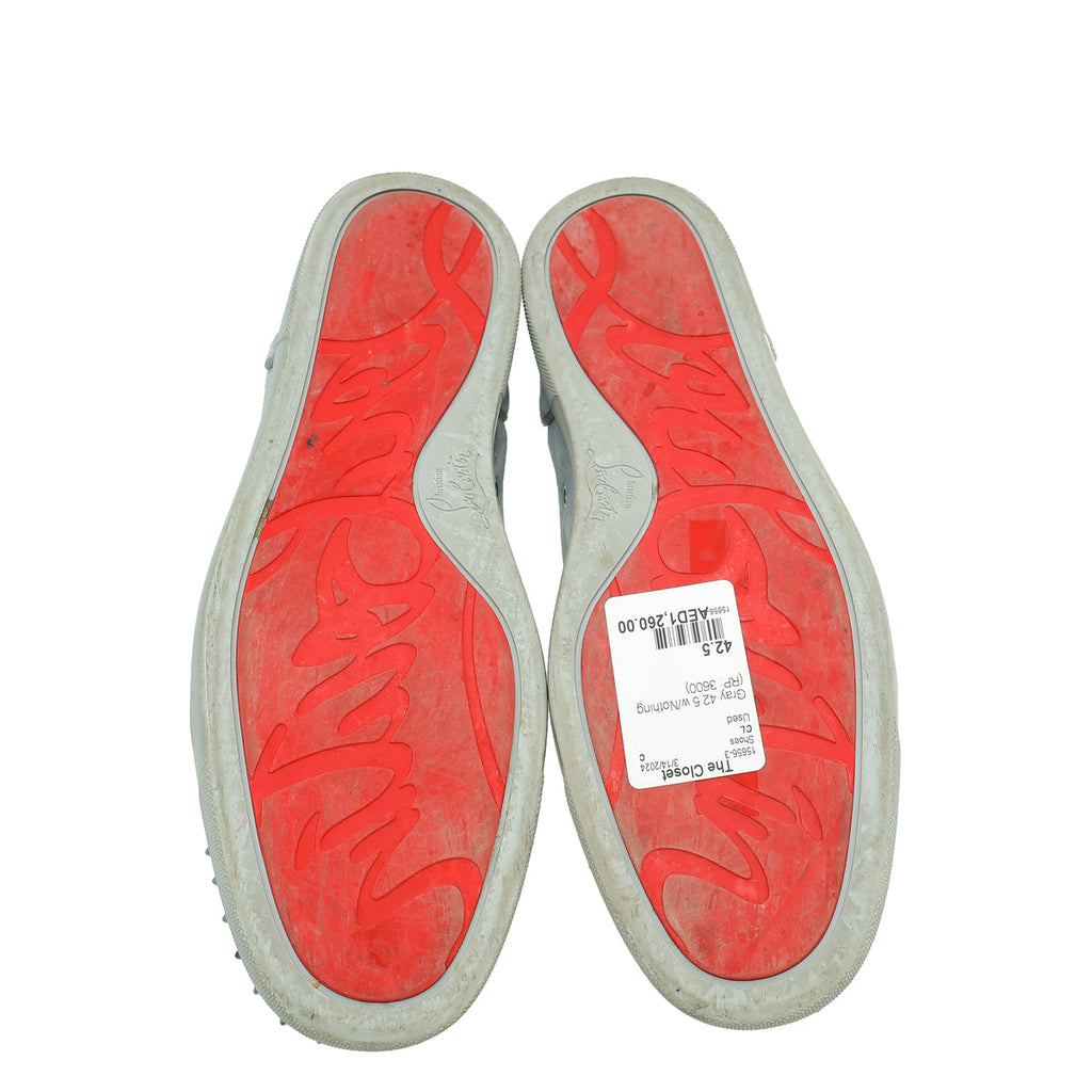 Christian Louboutin Gray Louis Junior Spike Sneakers 42.5