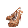 Christian Louboutin Brown Buchon 120 Slingback 37.5