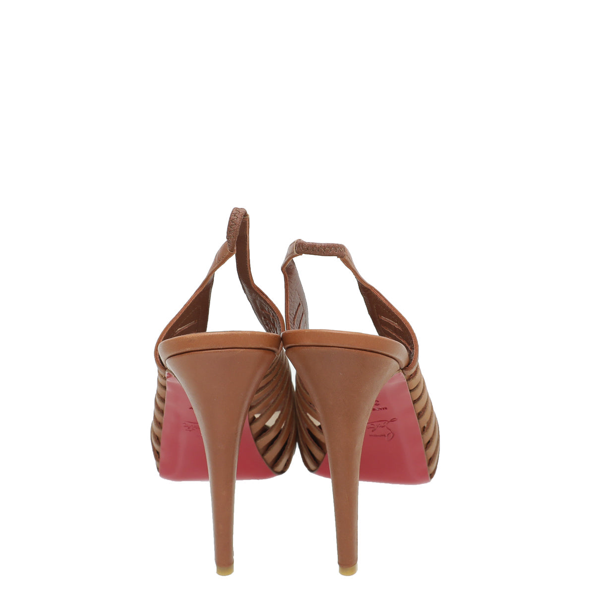 Christian Louboutin Brown Buchon 120 Slingback 37.5