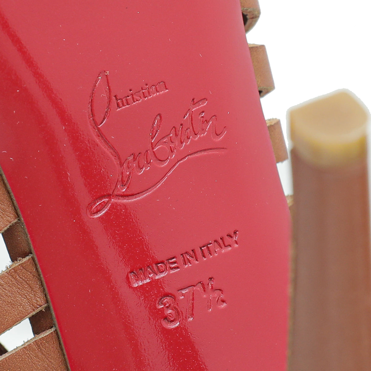 Christian Louboutin Brown Buchon 120 Slingback 37.5
